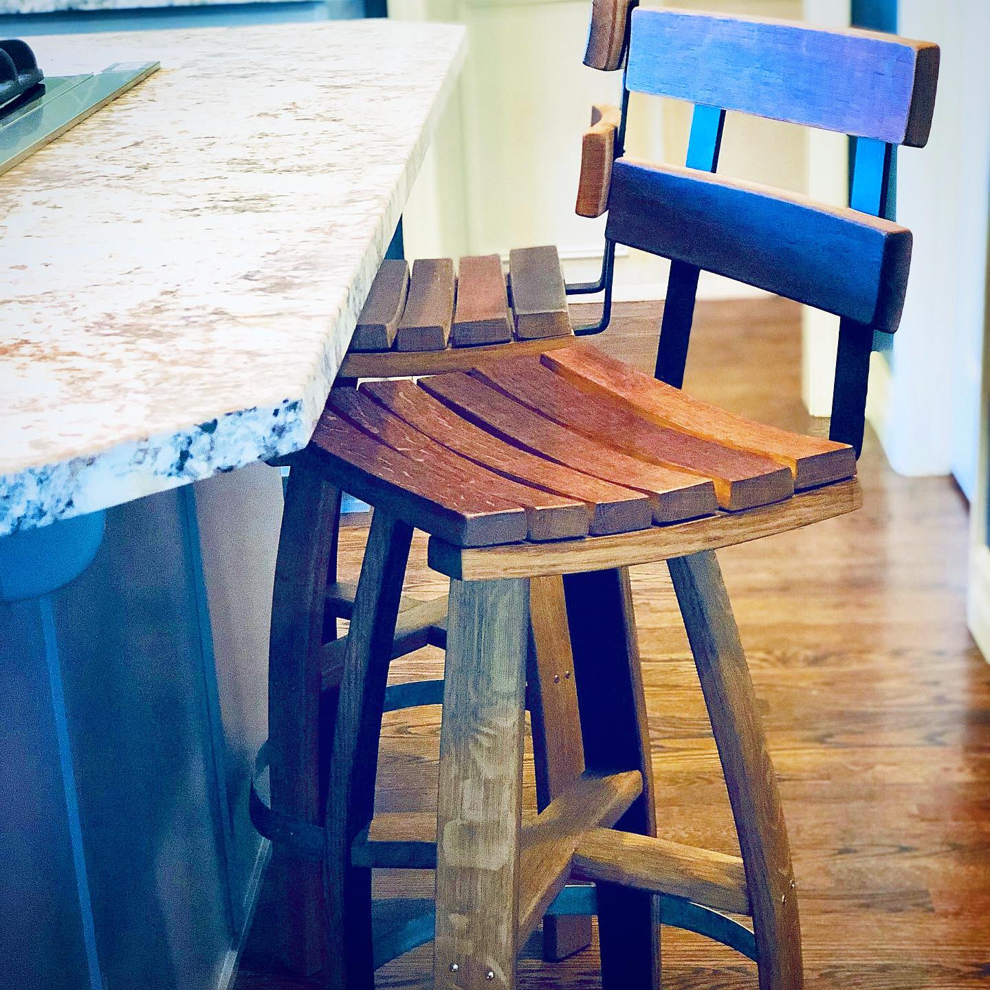 Woodinville Barrel Works - wine barrel furniture - bar stools
